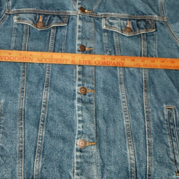 WVU Mountaineers Football Jean Jacket Men XL West Virginia University Upcycled - Picture 5 of 16